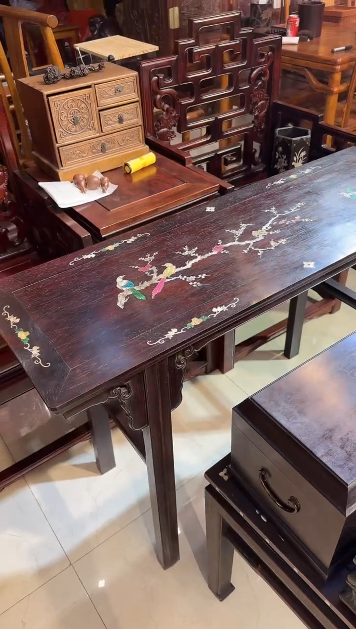【闪购商品】木木艺邵氏紫檀喜鹊登梅案桌1880.888