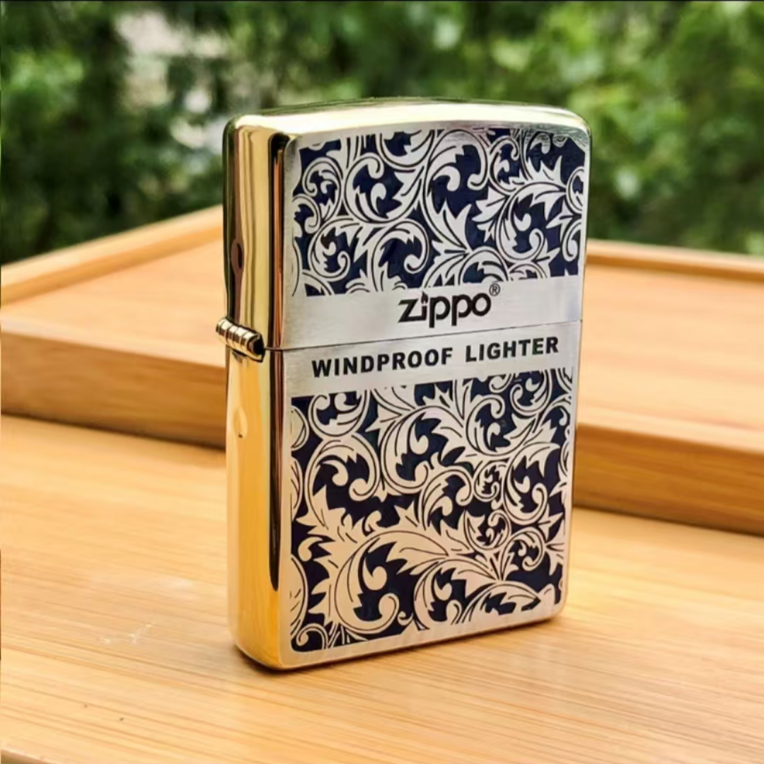 zippo打火机双面精雕唐草正品防风打火机男士礼物-DYH1X1