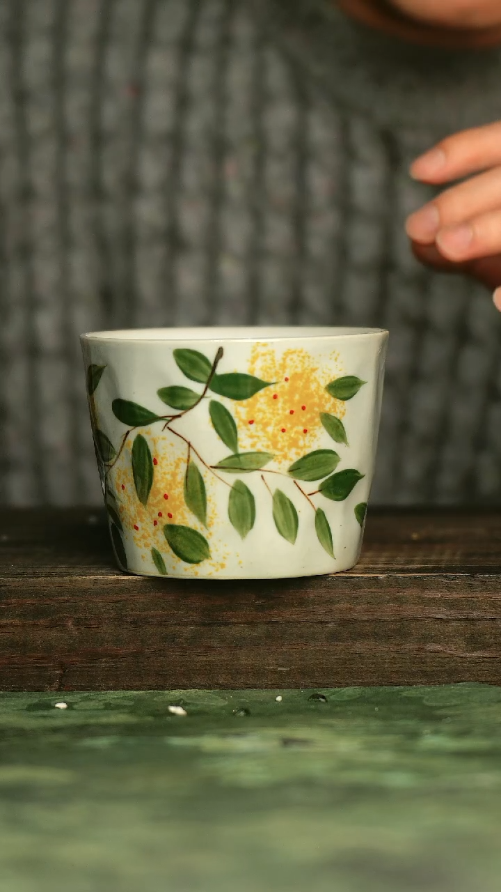 青诗集手工手绘瓷器