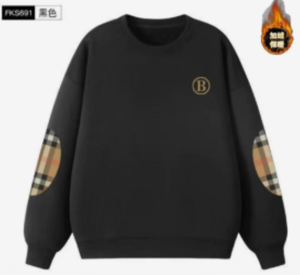 秋冬新款加绒加厚卫衣男女同款潮牌时尚潮流圆领保暖-卫衣L062
