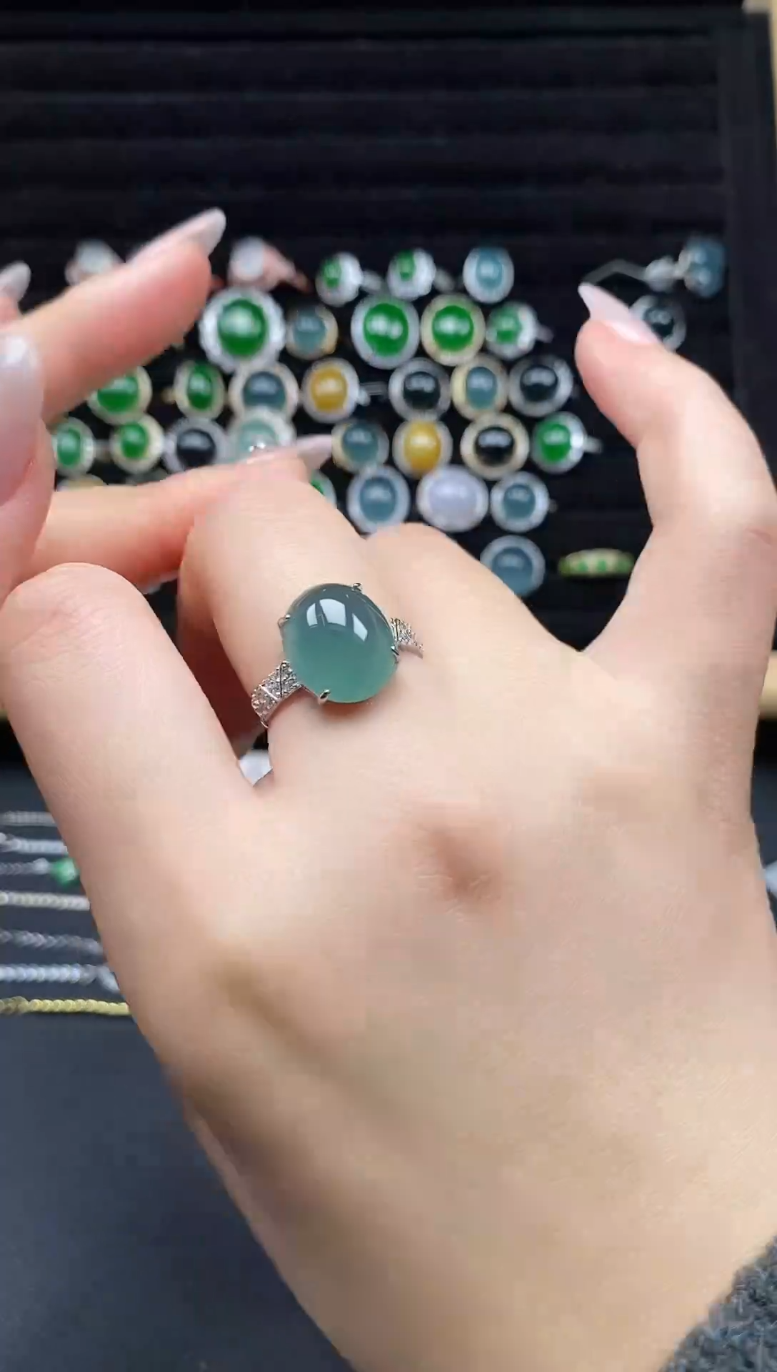 银S925镶嵌戒指翡翠111