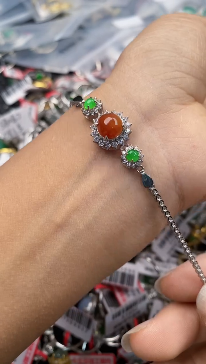 银S925镶嵌戒指翡翠444---4