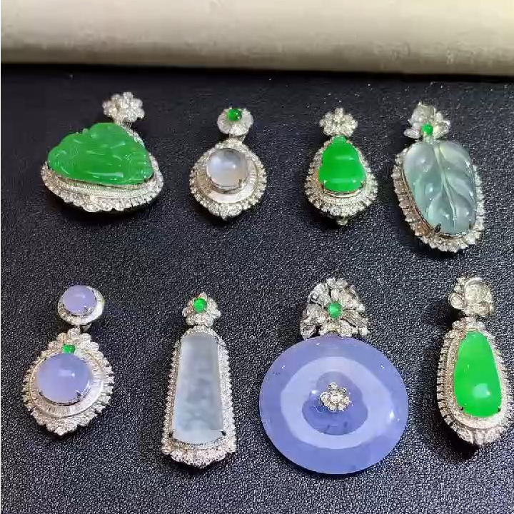 玥集珠宝 18K金 翡翠吊坠合集 （不含链）多样性发货一件 XLN