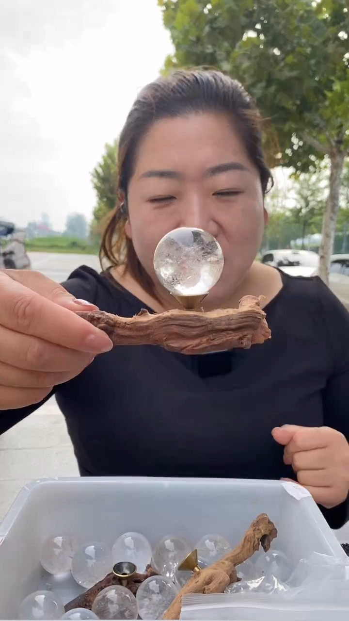 未镶嵌珠宝半成品水晶白水晶球D07多样性发其一【配水沉】