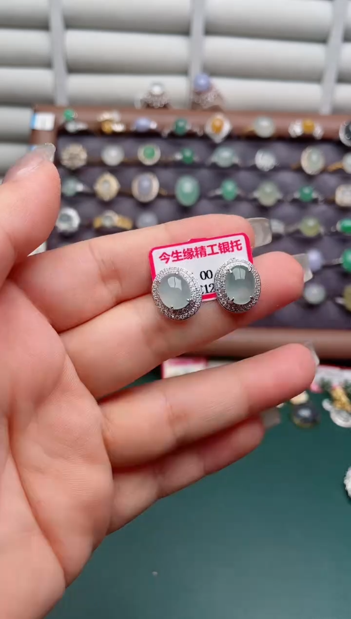 银S925镶嵌戒指翡翠.