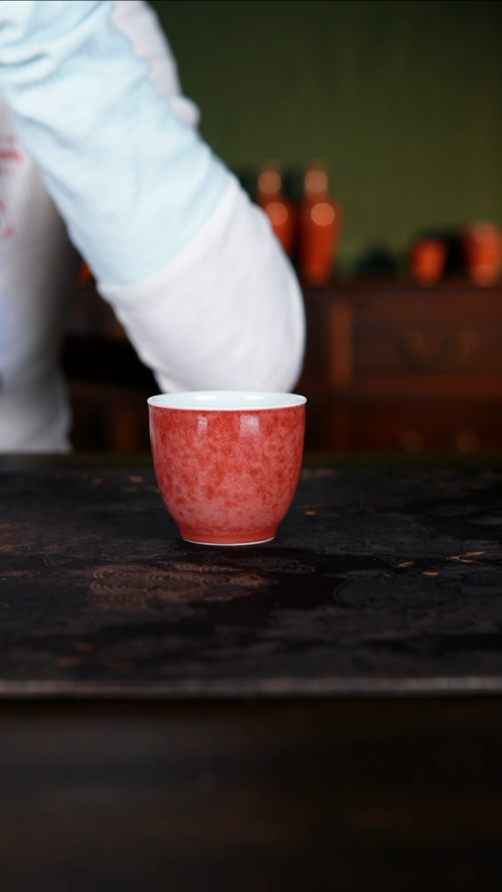 杯子白泥用****2景德镇纯手工陶瓷豇豆红