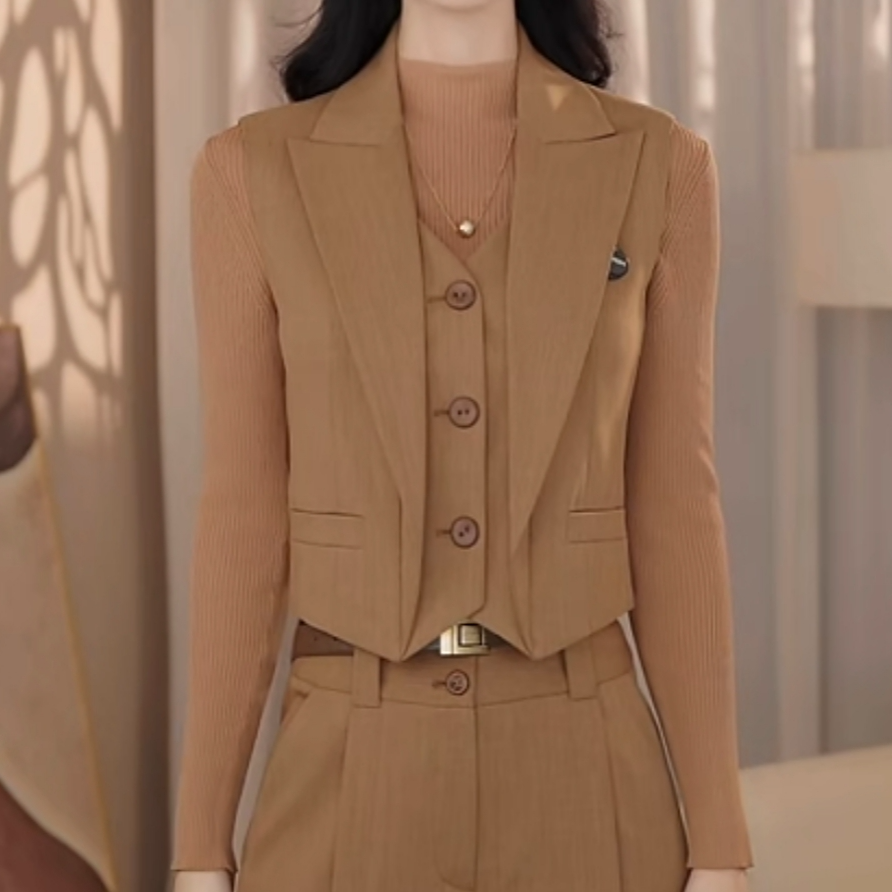 AMASS/阿玛施老风西装内搭坎肩挺括时尚高知率性显瘦马甲540045