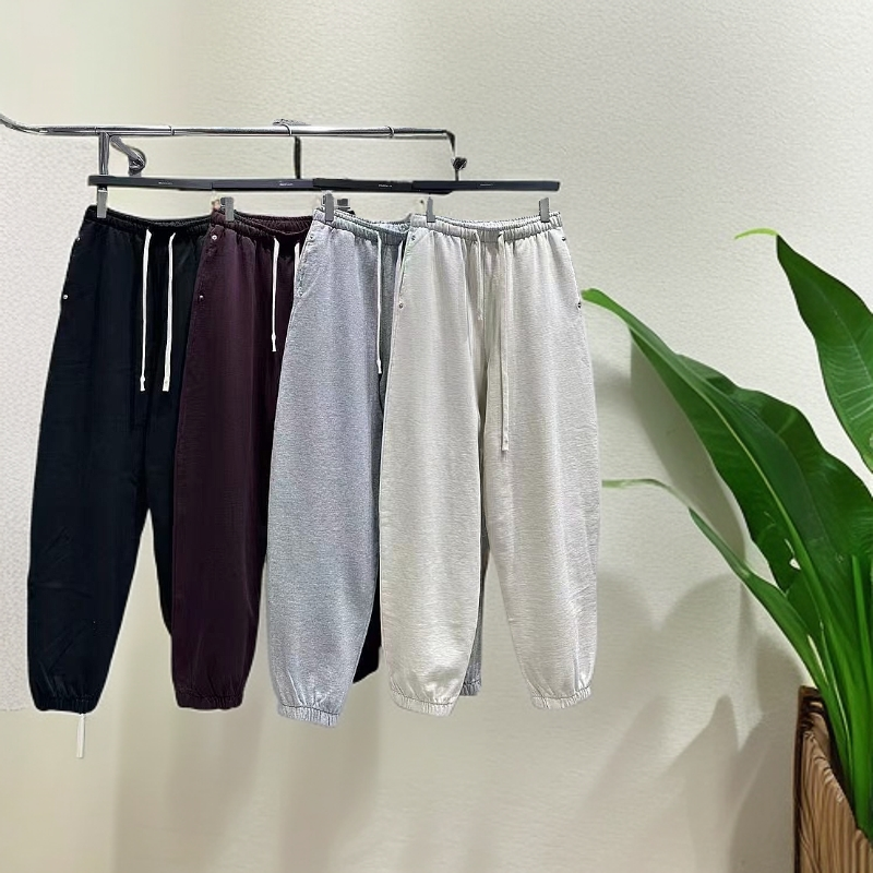 简欧25107卫裤女简欧休闲宽松大码遮肉复古束脚长裤百搭时尚