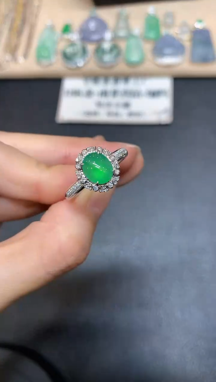 【闪购商品】翡翠戒指18K金镶嵌【无服务费