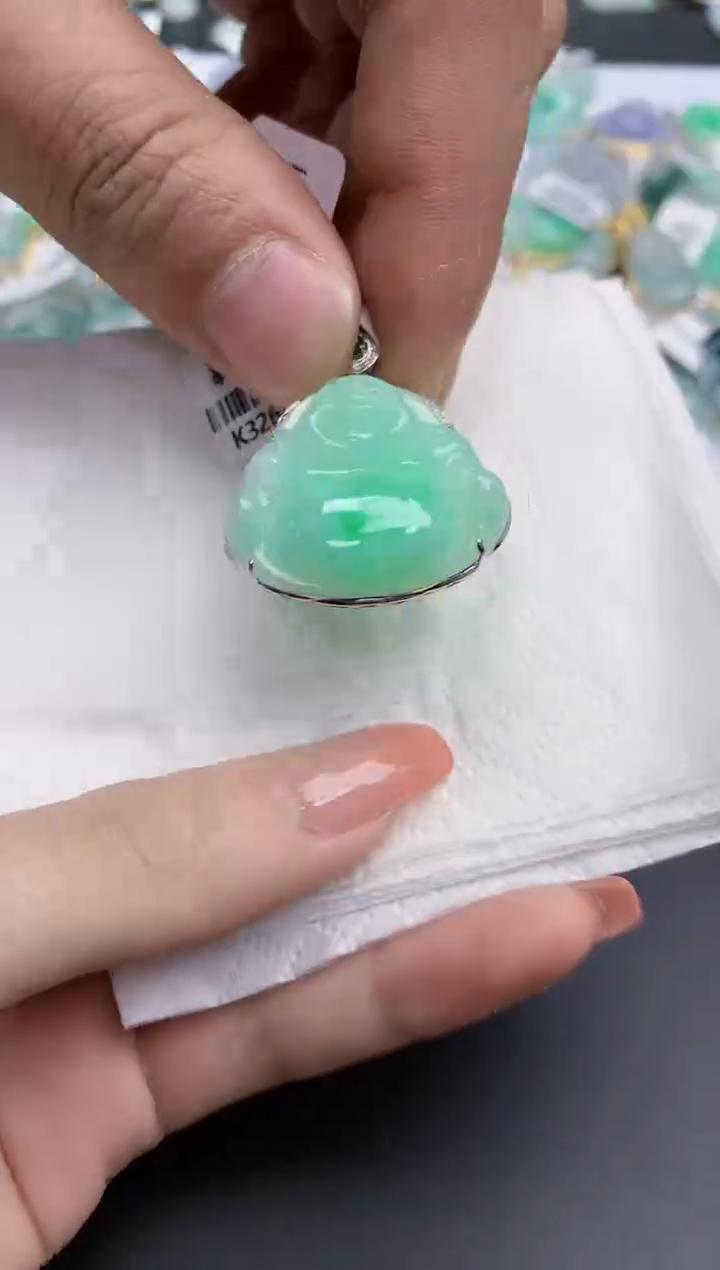 【闪购商品】翡翠颈饰18K金镶嵌天然缅甸翡翠A货