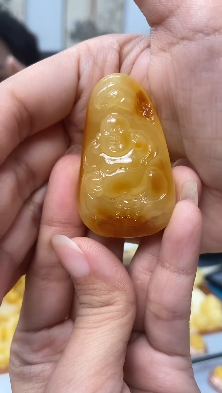 【闪购商品】琥珀裸石未镶嵌天然琥珀蜜蜡弥勒佛