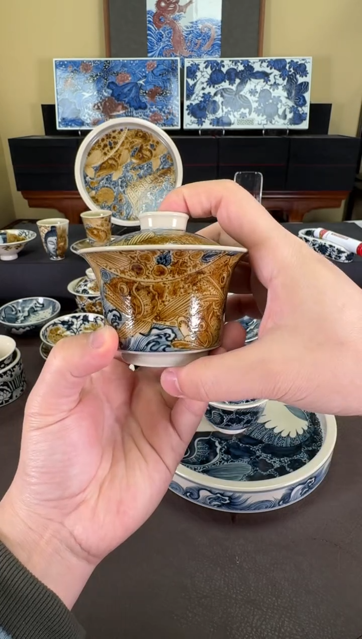 【闪购商品】青红海浪鳜鱼马蹄盖碗