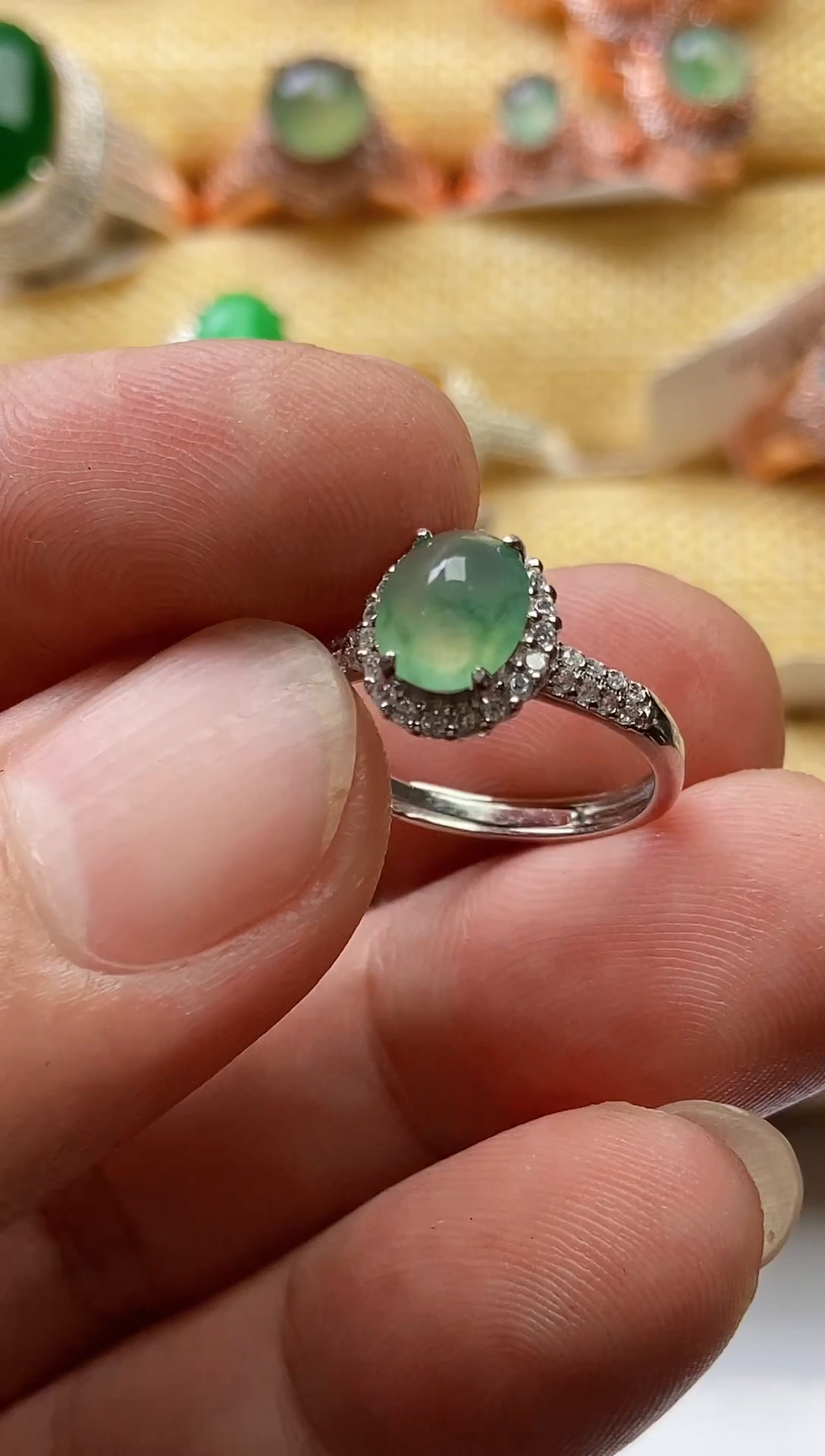 【闪购商品】翡翠戒指银S925镶嵌00000