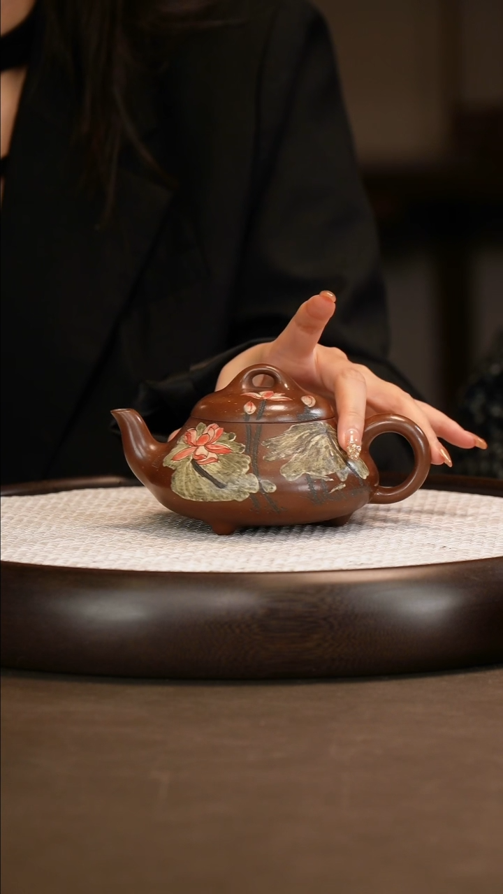 张赦棠 汉棠瓢 紫玉金砂 280c/紫泥套杯/美林十二生肖杯/蒋老墨宝