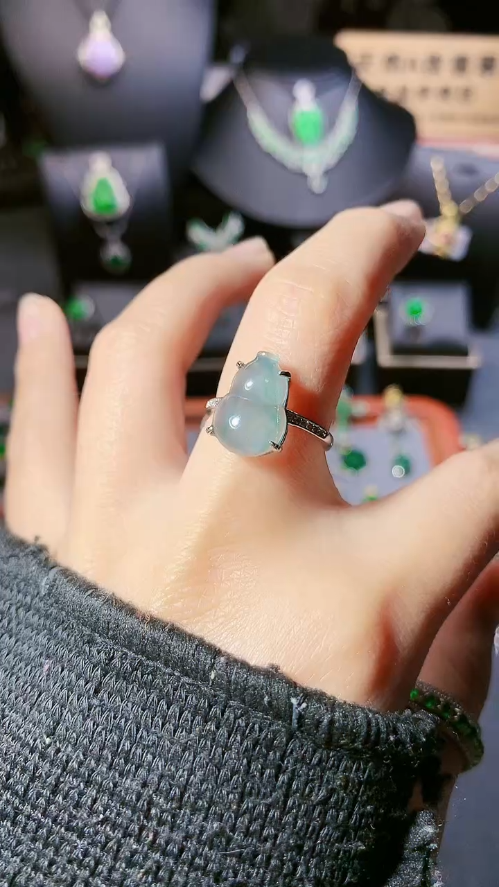【闪购商品】翡翠戒指银S925镶嵌戒指