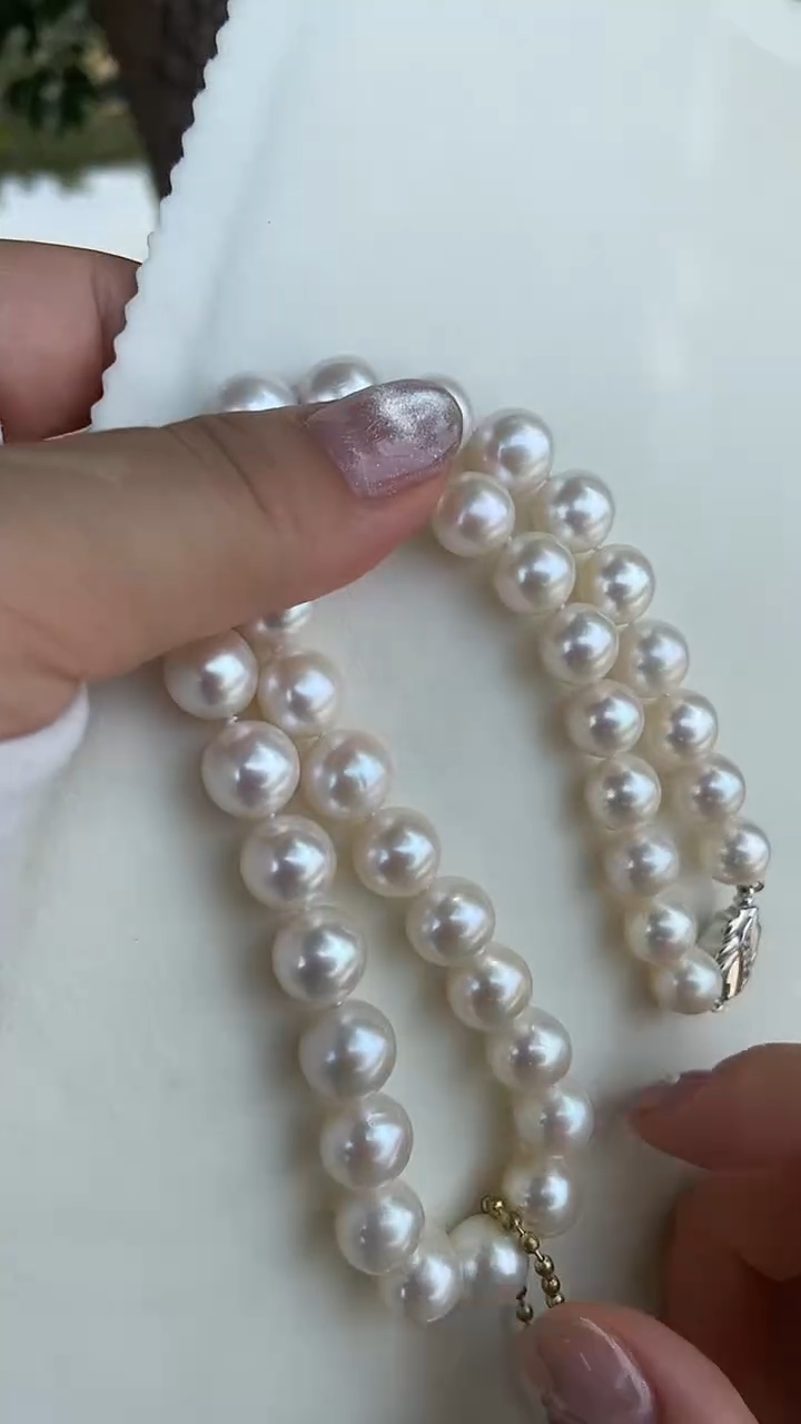 淡水珍珠银S925镶嵌颈饰10-11mm珍珠项链