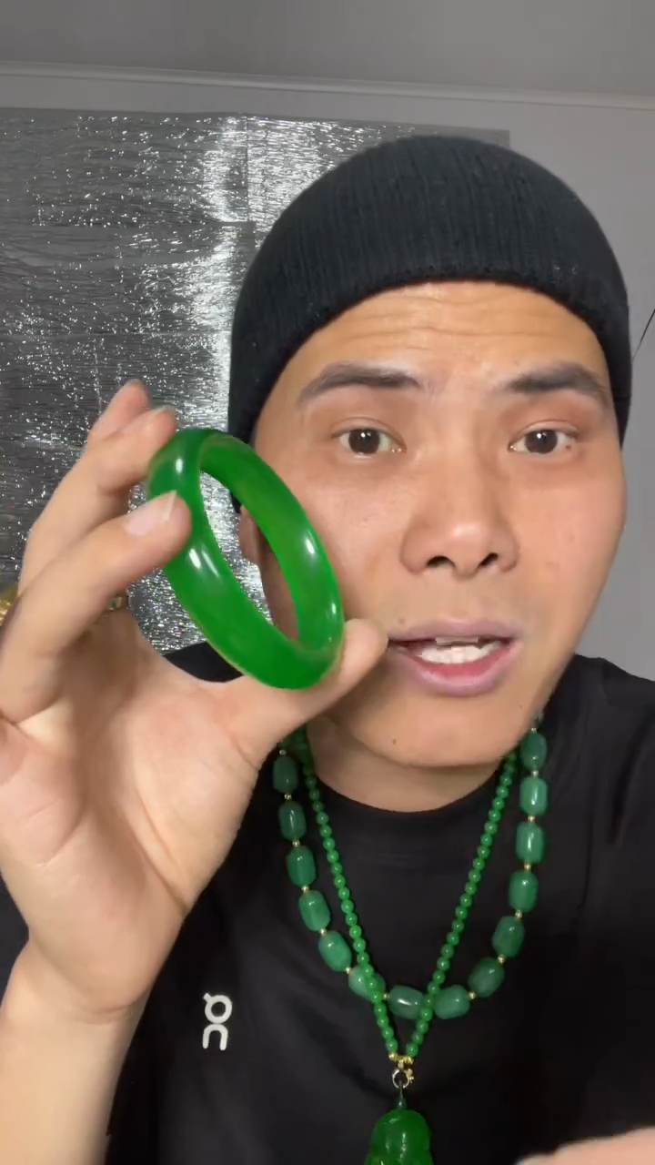 翡翠手镯未镶嵌【小伍珠宝】缅料高端满绿手镯