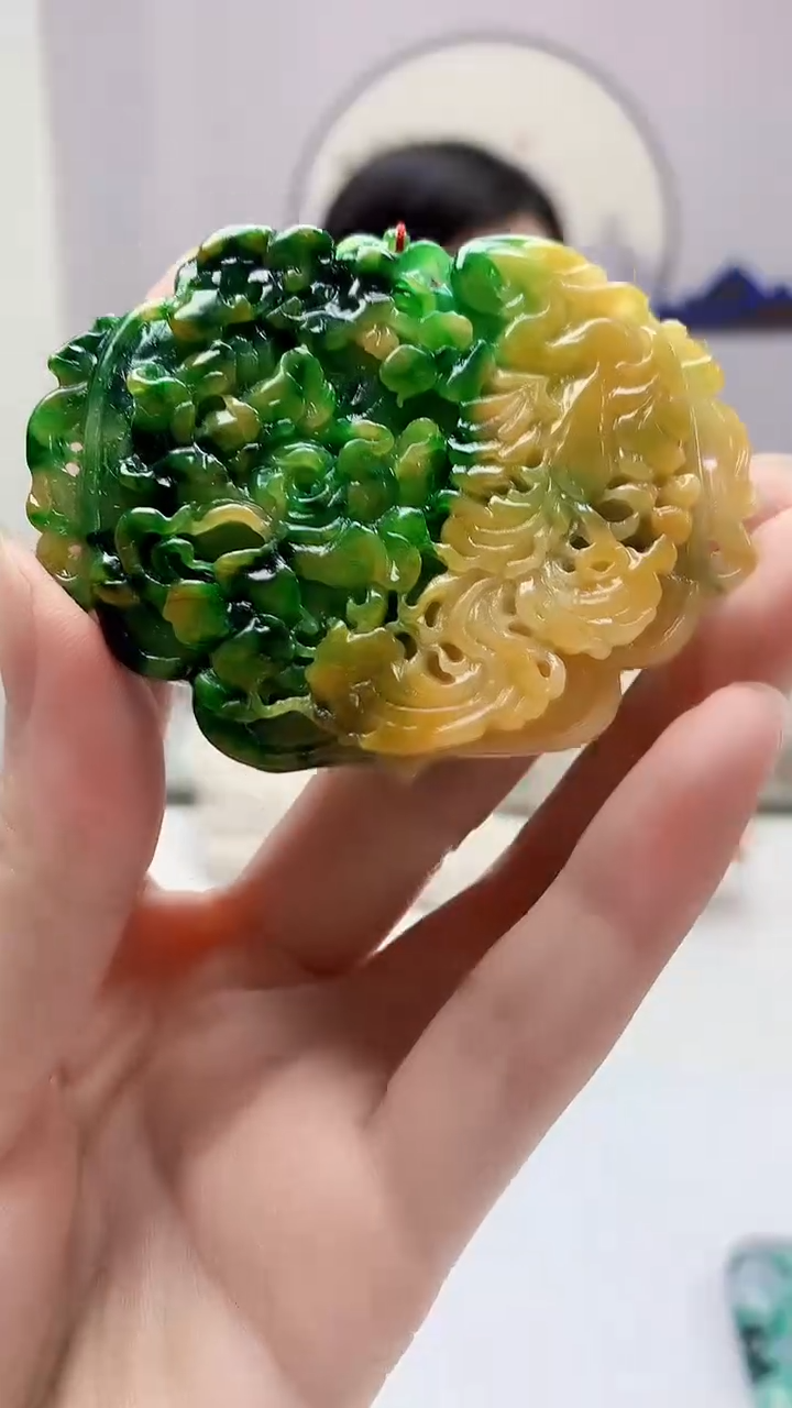 【闪购商品】定制翡翠未镶嵌4852zm-毛货挂件凤凰175