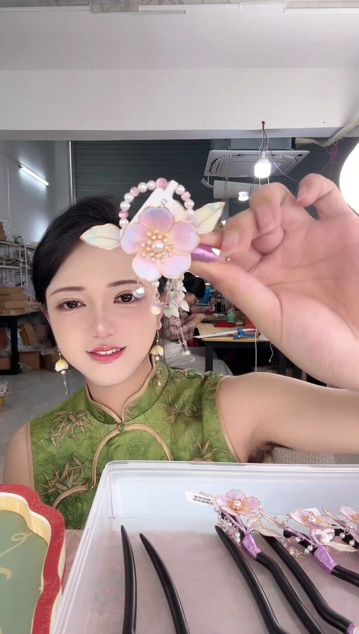 合金无515 非遗绒花 夹子