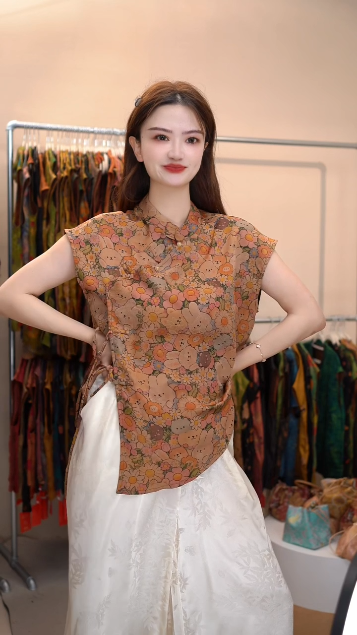 清仓不退不换默认微瑕香云纱茶服