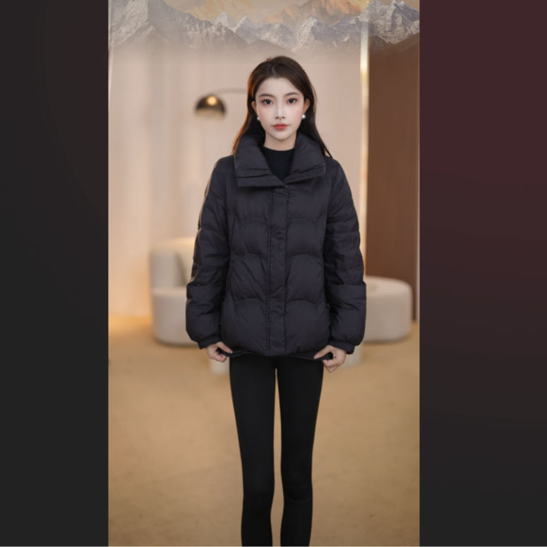 朗曼笛轻暖感2025新款时尚休闲保暖羽绒服女士7351702