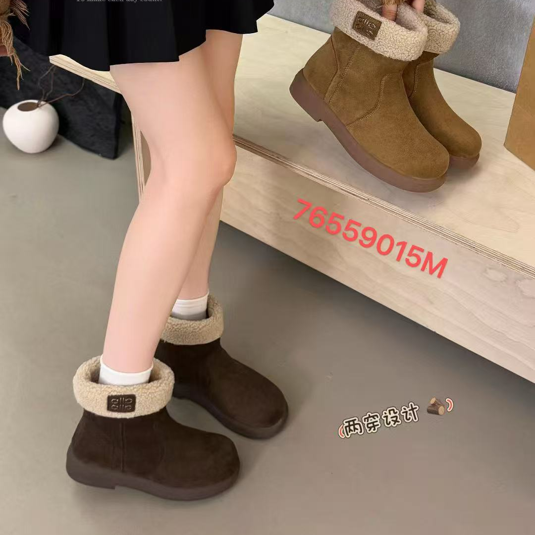 TALIA/特丽雅保暖耐磨圆头平跟冬季时尚两穿雪地靴加厚76559015M