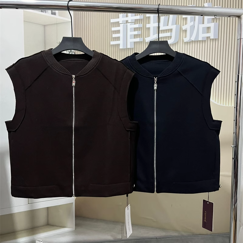 菲玛掂251253正品2025秋季新款休闲百搭宽松马甲上衣女大码女款