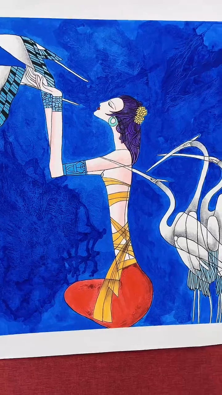 【闪购商品】绘画杨风顺绘画4平尺人物银奖紫袍作品