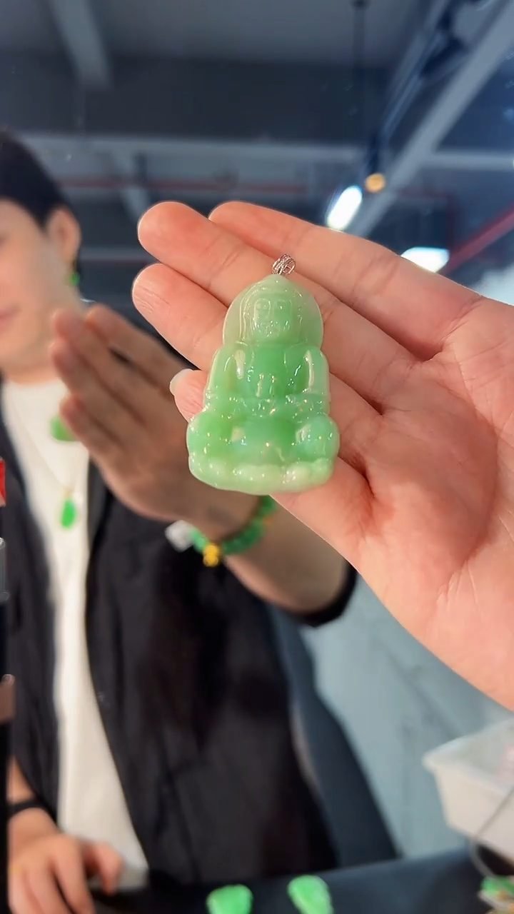 【闪购商品】翡翠颈饰18K金镶嵌缅料A货/支持复检/一件