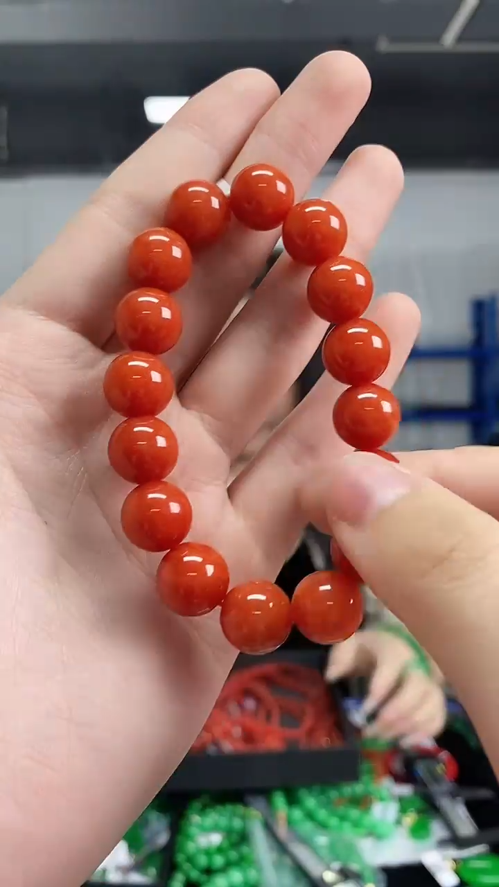 未镶嵌手串南红玛瑙 多样性发其一颜色微差