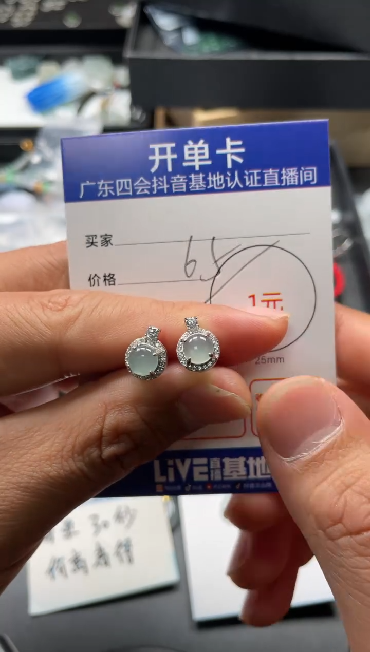 颈饰未镶嵌翡翠耳钉