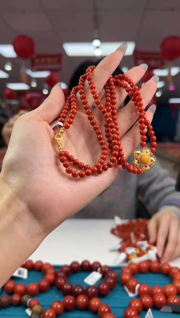 【闪购商品】南红玛瑙项链未镶嵌1.23-（多样式）