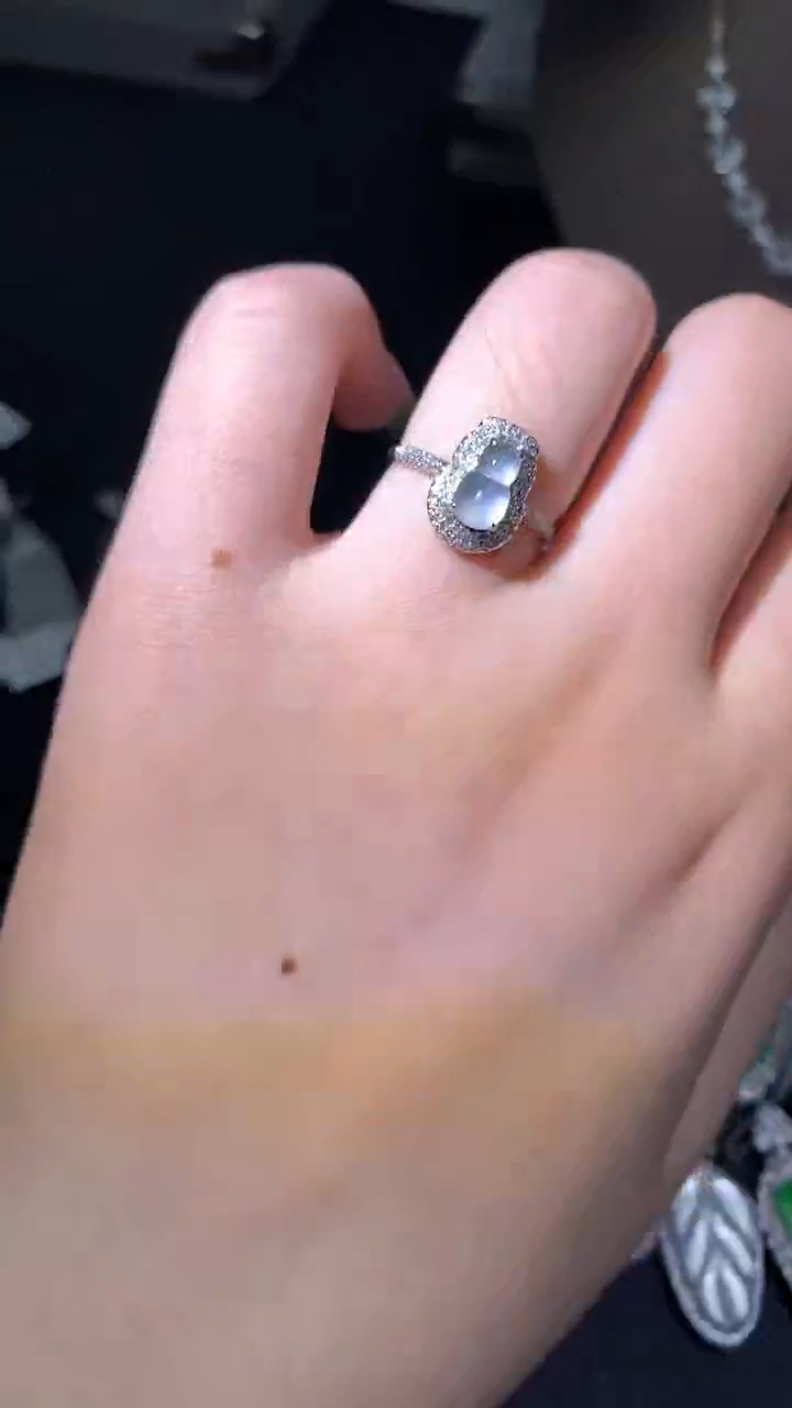 吊坠(不含链)18K金镶嵌翡翠戒指