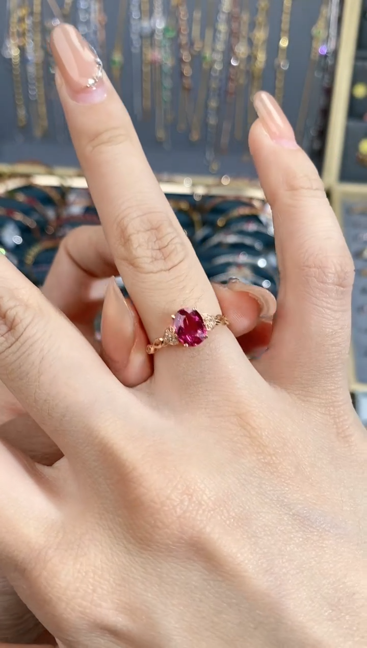 【闪购商品】碧玺戒指18K金镶嵌戒指