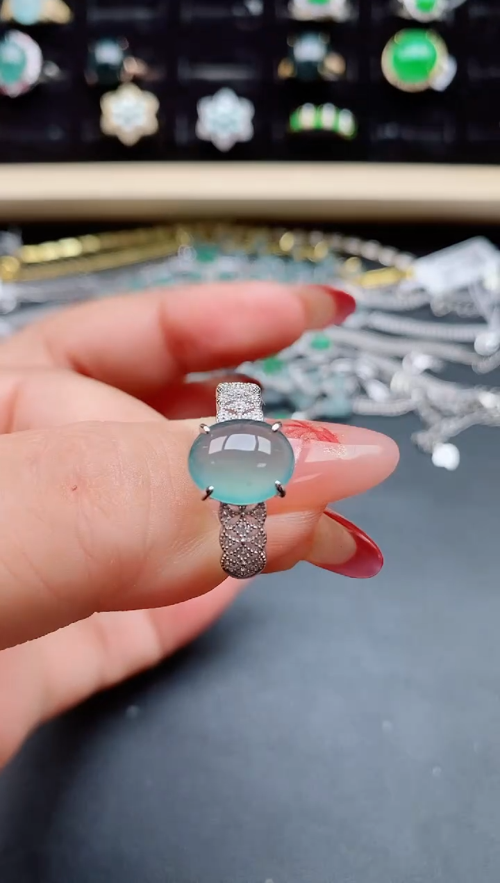 【闪购商品】翡翠戒指银S925镶嵌5080850