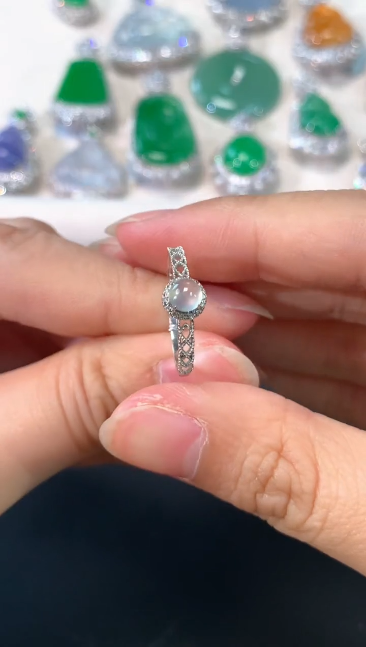 【闪购商品】翡翠戒指18K金镶嵌A92|1480