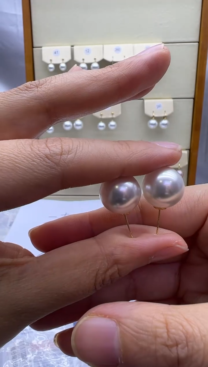 18K金镶嵌耳饰淡水珍珠101
