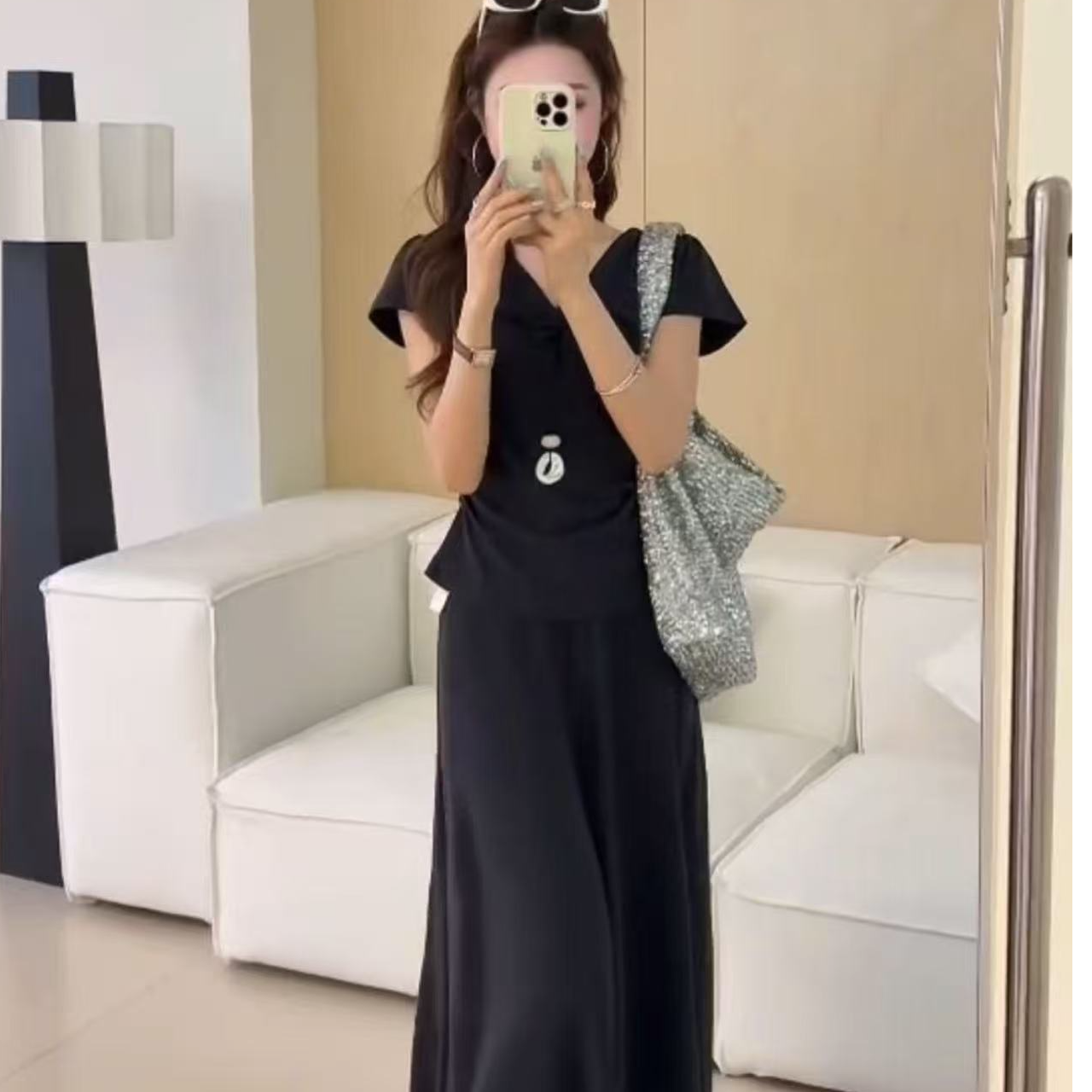 〖蕙子严选〗77MD 525新款气质百搭上衣T半裙套装