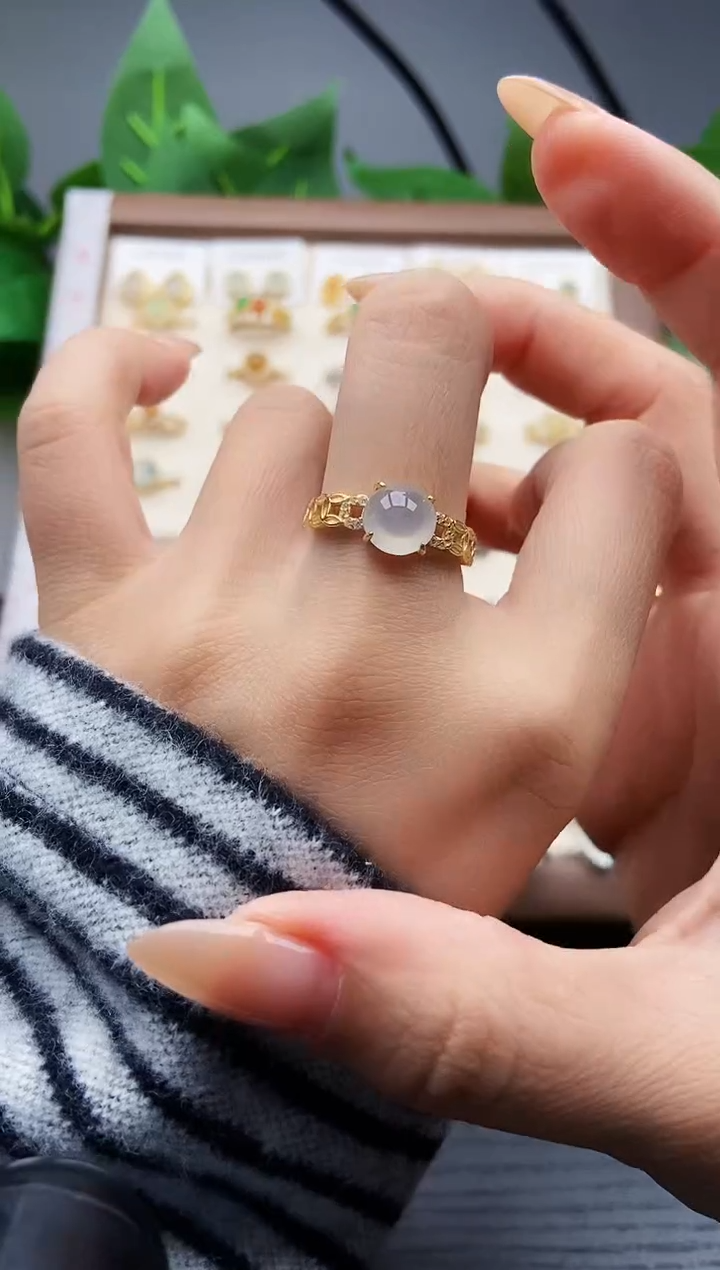 银S925镶嵌戒指翡翠12