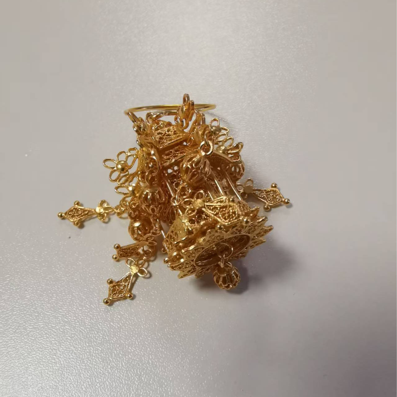 铜合金无非金属耳饰 铜合金 宫灯首饰 耳环