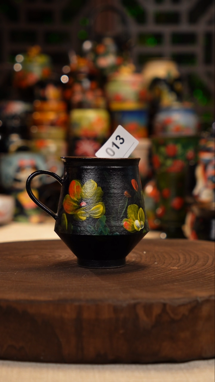 油画   手绘釉下彩杯子013