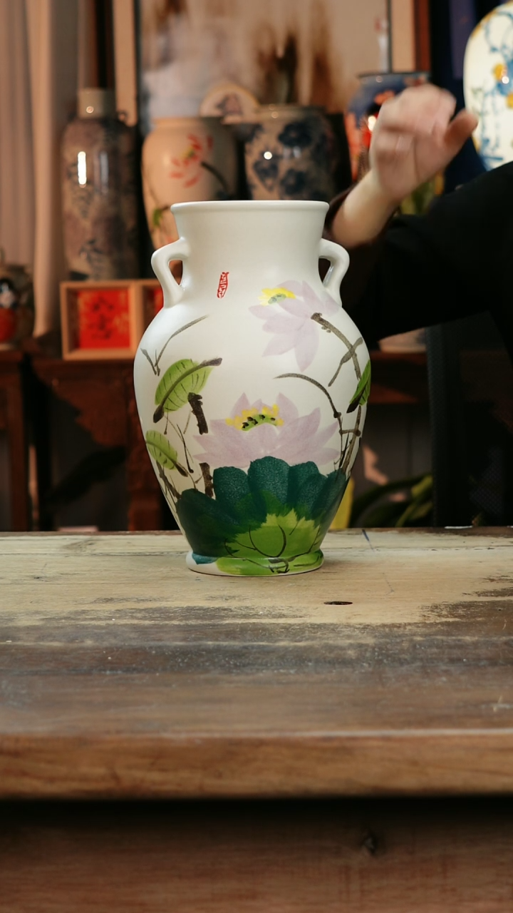 【闪购商品】瓷片景德镇纯手工釉下彩精品花瓶