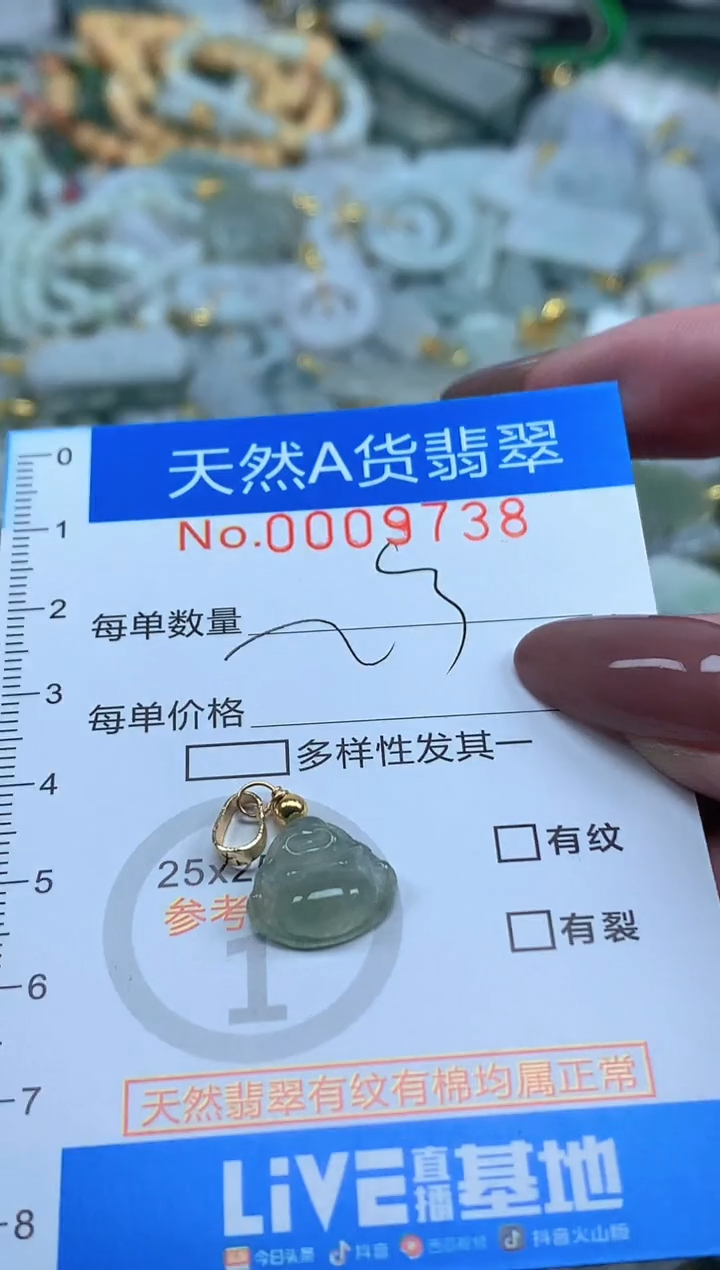 颈饰未镶嵌翡翠净货挂件-9738