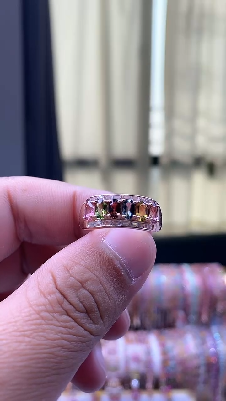 【闪购商品】碧玺戒指银S925镶嵌45354354345