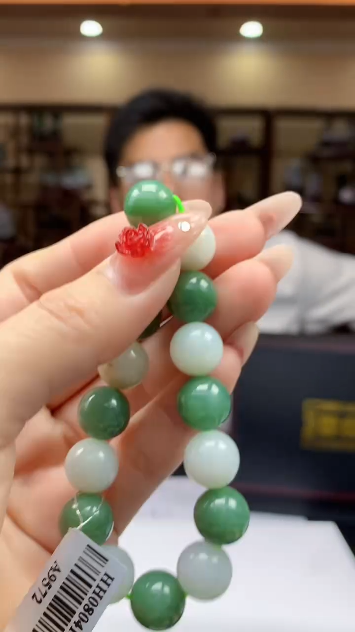 【闪购商品】定制翡翠未镶嵌1002ry-毛货手串17