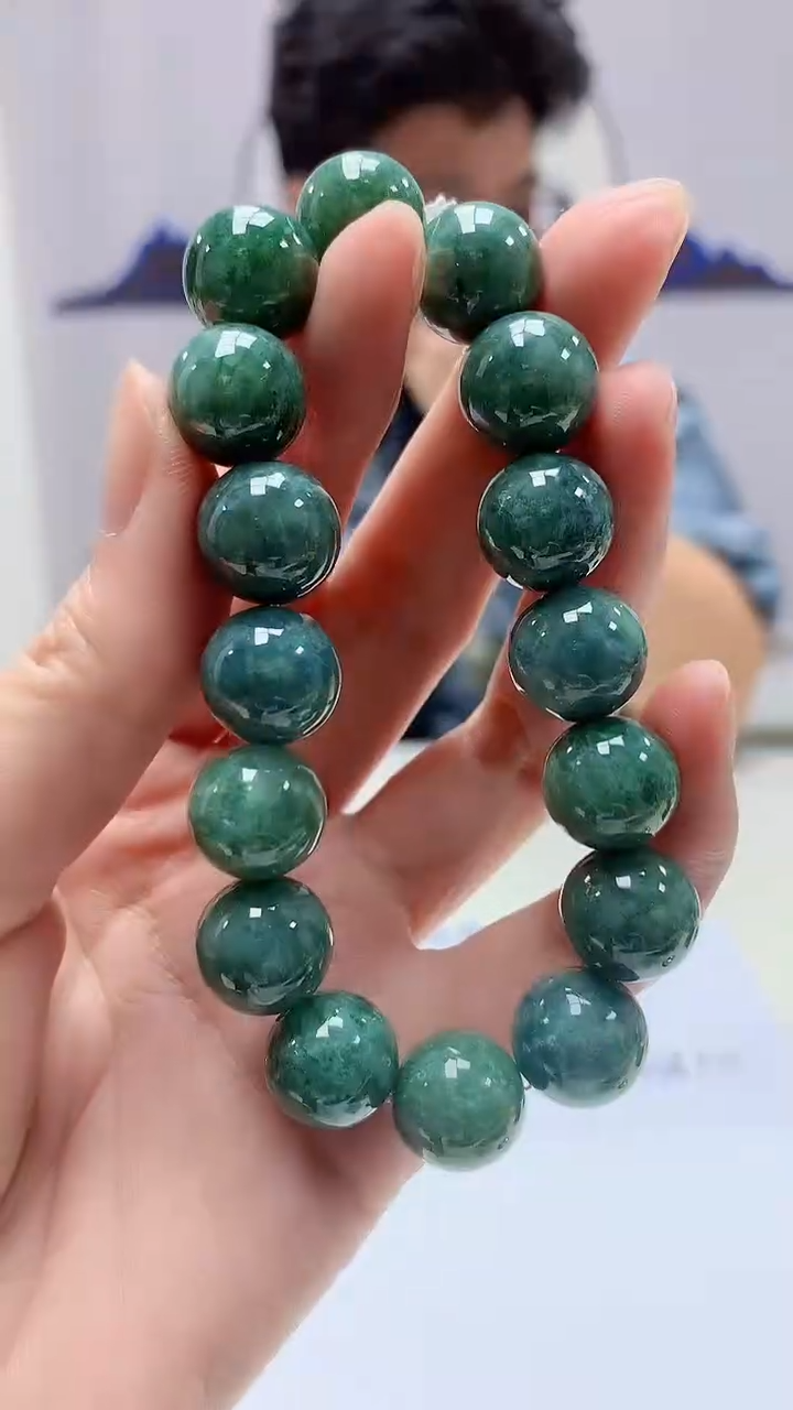 【闪购商品】定制翡翠未镶嵌4688zm-毛货手串62