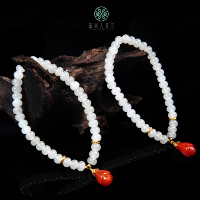 石惑珠宝-和田玉算盘珠6*4mm手串-多样性发一