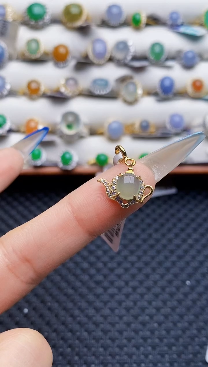 银S925镶嵌戒指翡翠0363