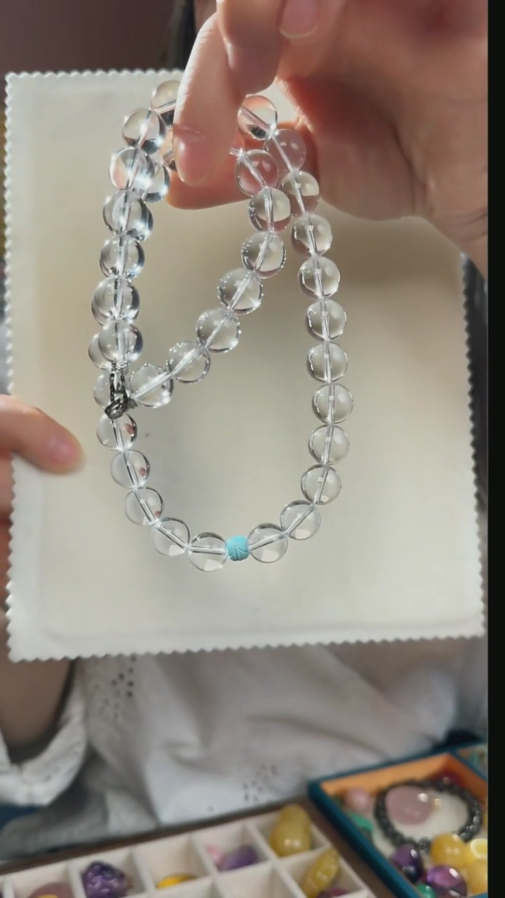 【闪购商品】水晶项链未镶嵌天然双A级白水晶项链12mm