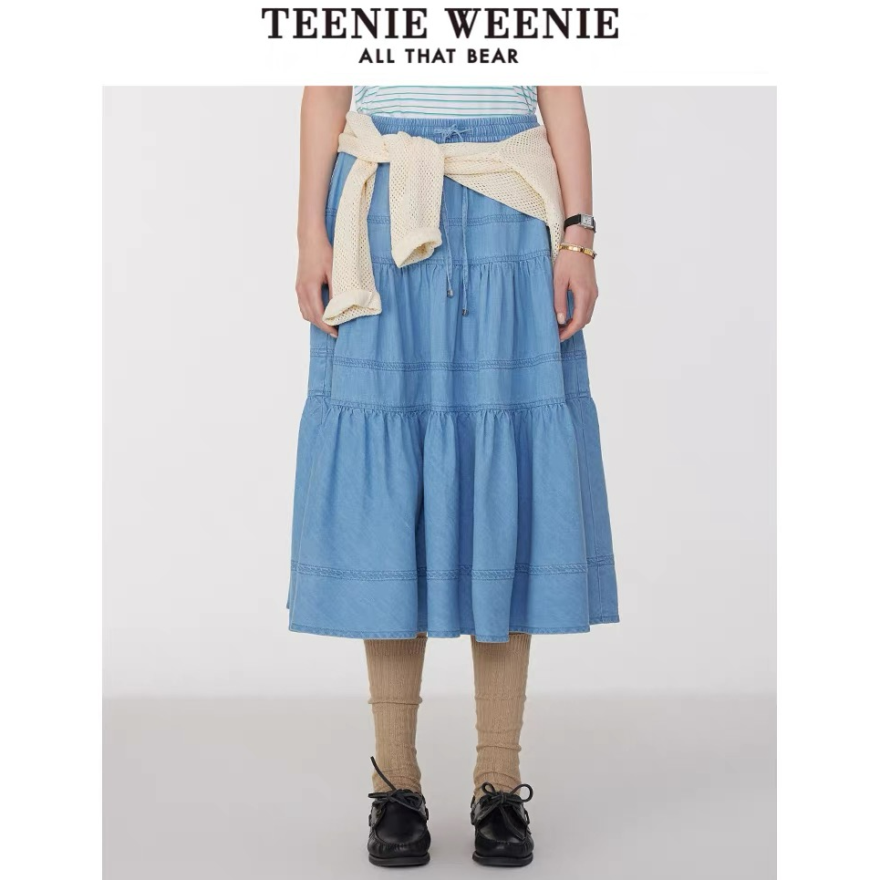 Teenie Weenie小熊女装2025夏季新款TTWJ252504T牛仔半身裙